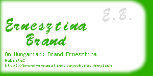 ernesztina brand business card